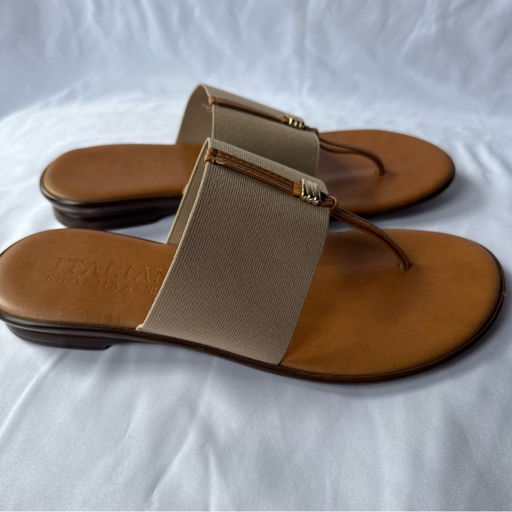 Italian Shoemaker Asher Thong Women's Sandals 7.5 made in Italy faux leather - Picture 4 of 8